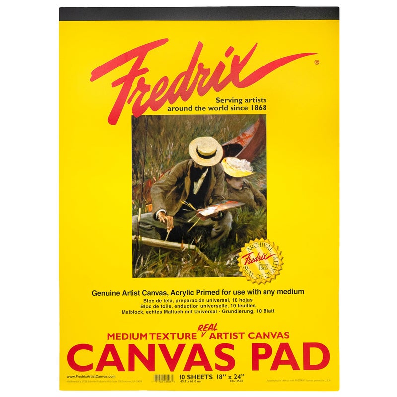 FREDRIX Creative Series White Canvas Pad, 18" x 24" - Image 1